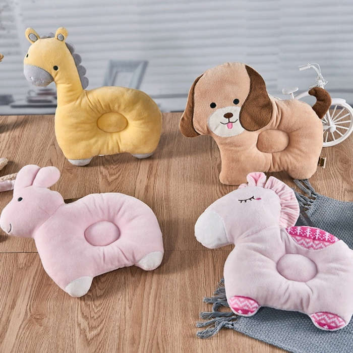 Baby Cartoon Cotton Head Protect Pillow Breathable Washable Bite-proof Headrest