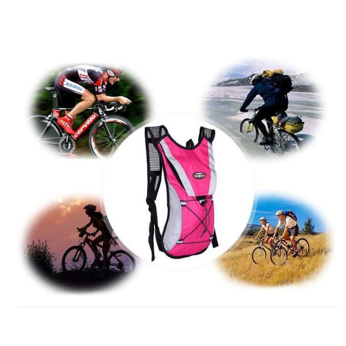 Outdoor Sports Mountaineering Cycling Backpack with 2L Water Bag, Blue with Water Bag, Red with W...