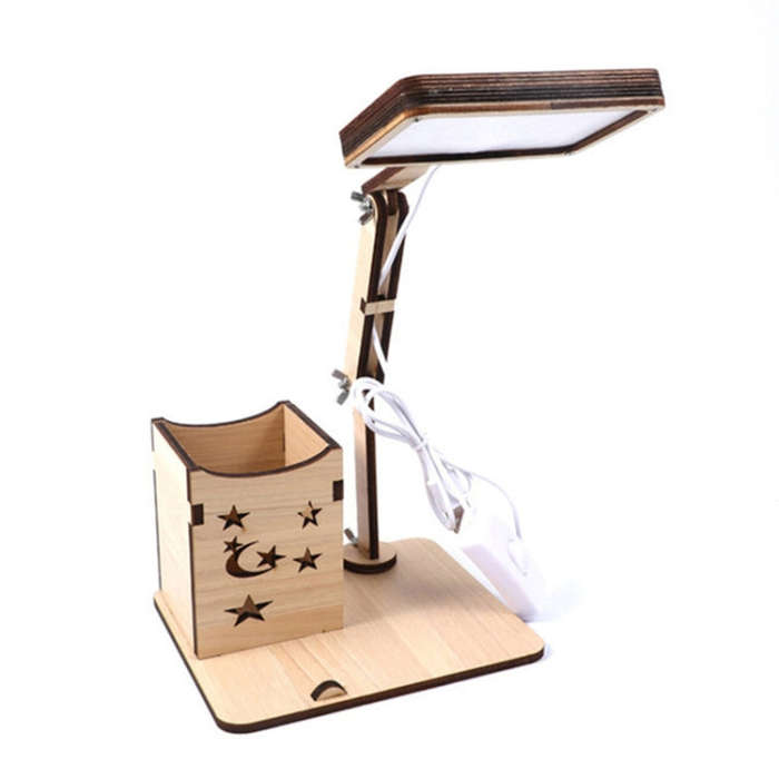 Wooden Multi-function Touch USB Pen Holder Desk Lamp Student Desktop Charging Reading Lamp Led Ey...