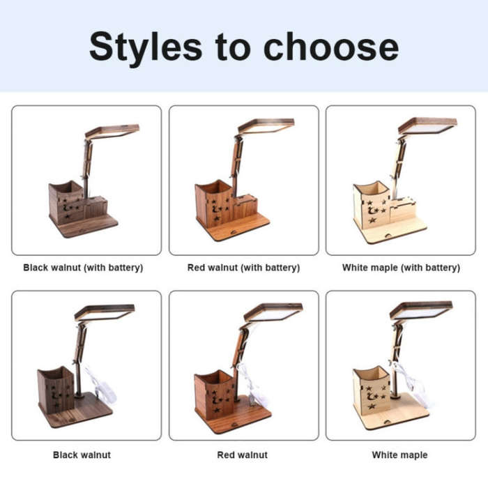 Wooden Multi-function Touch USB Pen Holder Desk Lamp Student Desktop Charging Reading Lamp Led Ey...