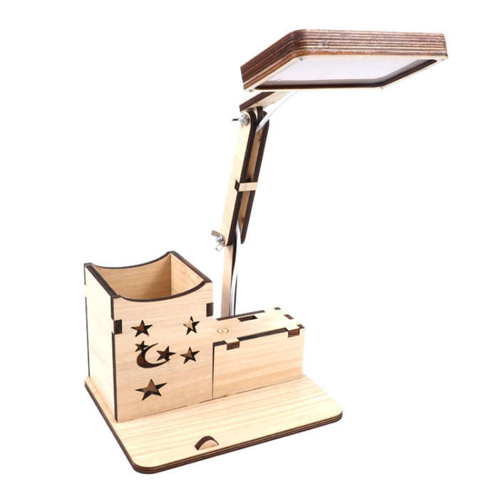 Wooden Multi-function Touch USB Pen Holder Desk Lamp Student Desktop Charging Reading Lamp Led Ey...