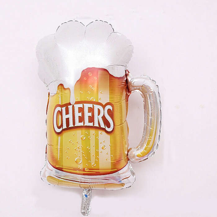 2 PCS Birthday Party Celebration Decoration Wine Bottle Wine Glass Foil Balloon, Large Beer Bottl...