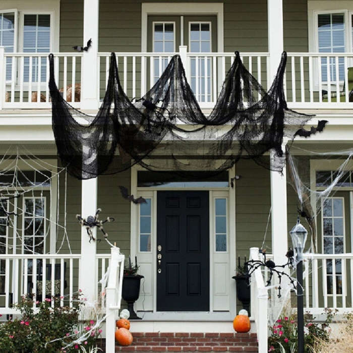 Halloween Horror Decorations Gauze Haunted House Scene Arrangement Props, Tablecloth, Blood Hand ...