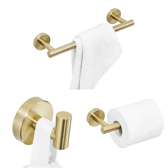 3 In 1 Matte 304 Stainless Steel Towel Bar Paper Towel Rack Hook Bathroom Accessories Bath Shower...