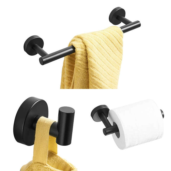 3 In 1 Matte 304 Stainless Steel Towel Bar Paper Towel Rack Hook Bathroom Accessories Bath Shower...