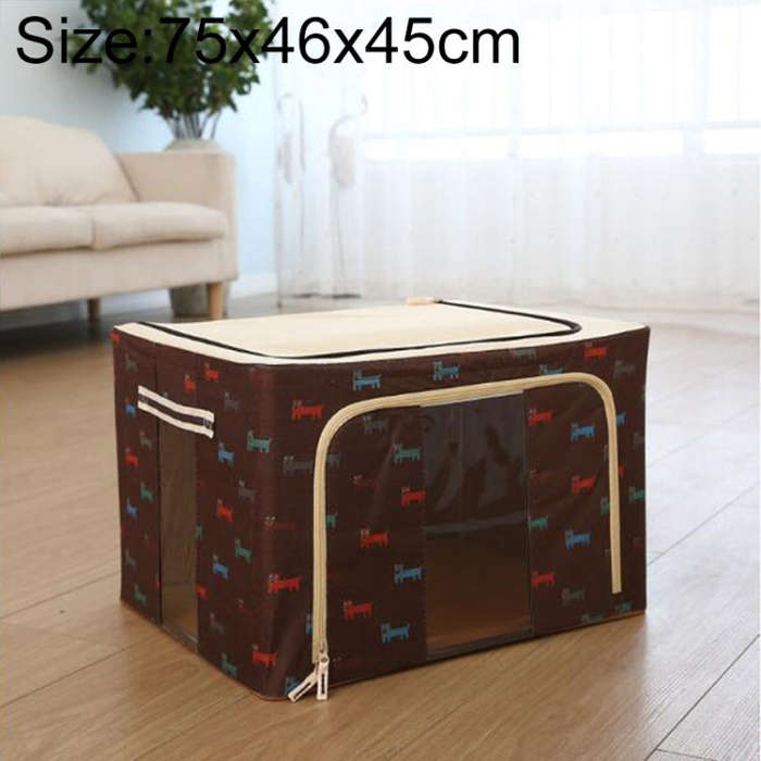 Folding Storage Box Non Woven Fabric With Zipper Moisture-proof Clothes Storage Box