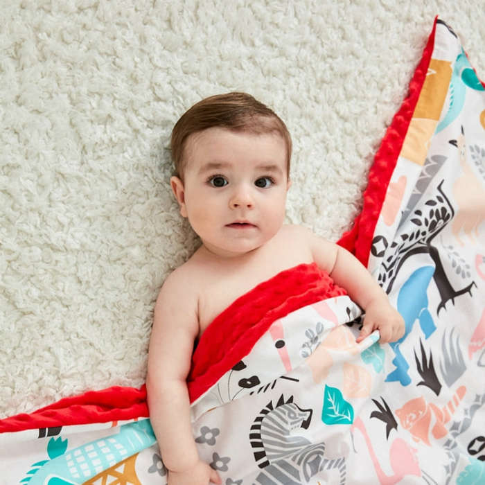 Cotton Cartoon Baby Comforting Quilt Washable Trolley Cover Blanket