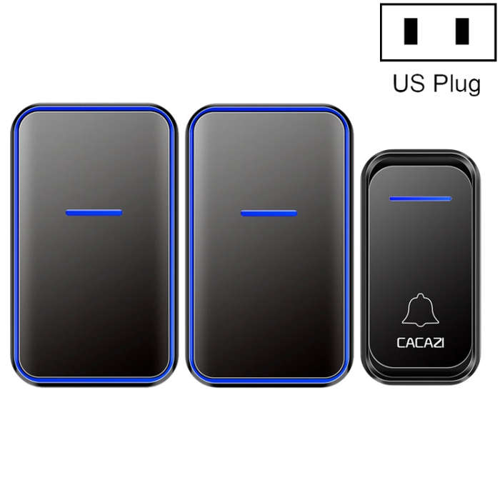 CACAZI A68-2 One to Two Wireless Remote Control Electronic Doorbell Home Smart Digital Wireless D...