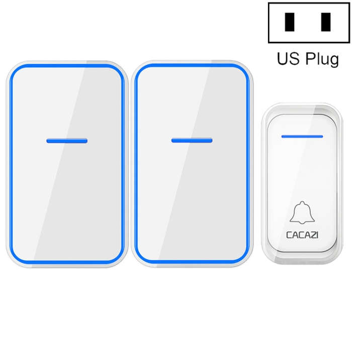 CACAZI A68-2 One to Two Wireless Remote Control Electronic Doorbell Home Smart Digital Wireless D...