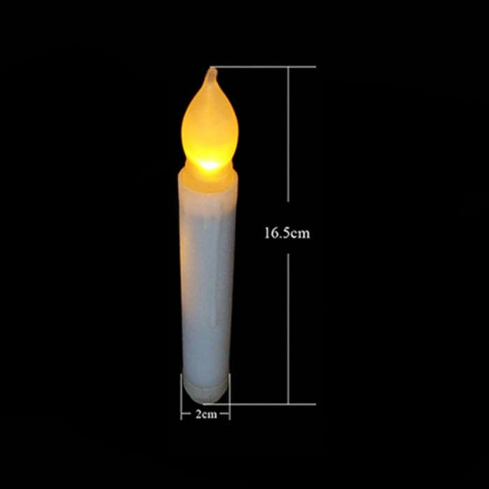 12 PCS/ Box LED Electronic Candle Light Flameless Candle Light Long Rod Christmas Candle, Flashin...