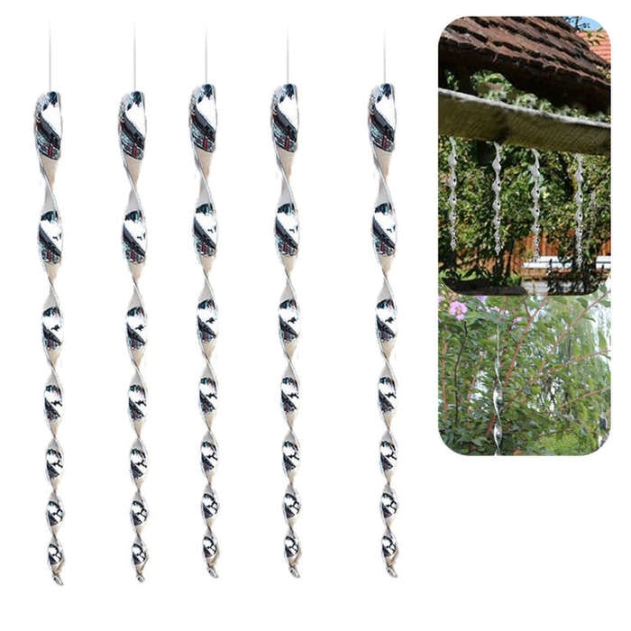 12 PCS Bird Revolving Rod Reflective Bird Repeller, 12 PCS
