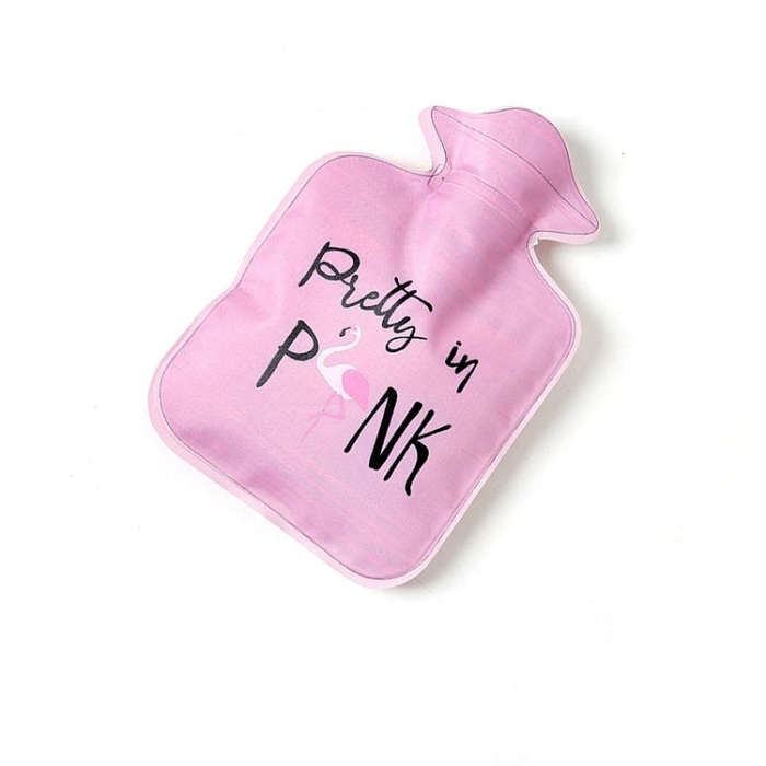 Cartoon Mini Water Injection Hot Water Bag Portable Hand Warmer, White Cactus, Pink Cup, Green Ca...