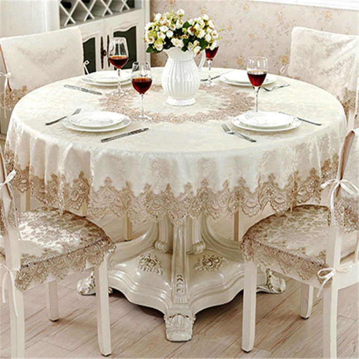Classical Tablecloth Table Decor Jacquard Lace Elegant Table Cloth, 120cm Round, 140cm Round, 150...