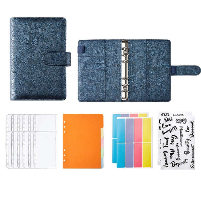 YMX-007 PU Leather Budget Binder Notebook Embossed Model Handbook, A6, A5
