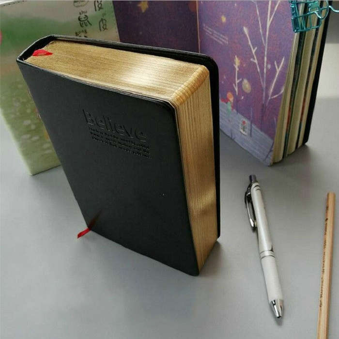 Ultra-Thick Retro Simple Lmitation Leather Thick Horizontal Blank Notebook, Specifications:Large ...