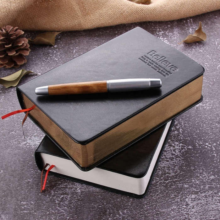 Ultra-Thick Retro Simple Lmitation Leather Thick Horizontal Blank Notebook, Specifications:Large ...