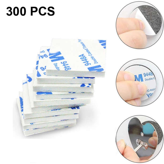 Square EVA Foam Double-sided Adhesive High-viscosity Sponge Sticker, 300 PCS 15x15x1.5mm, 300 PCS...