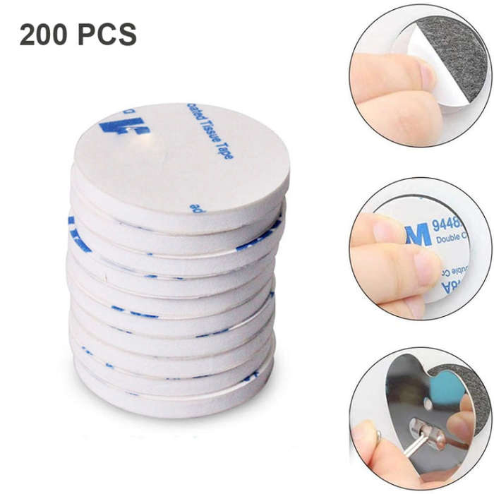 Round EVA Foam Double-sided Adhesive Strong High-viscosity Sponge Sticker, 200 PCS 20x1.5mm, 200 ...