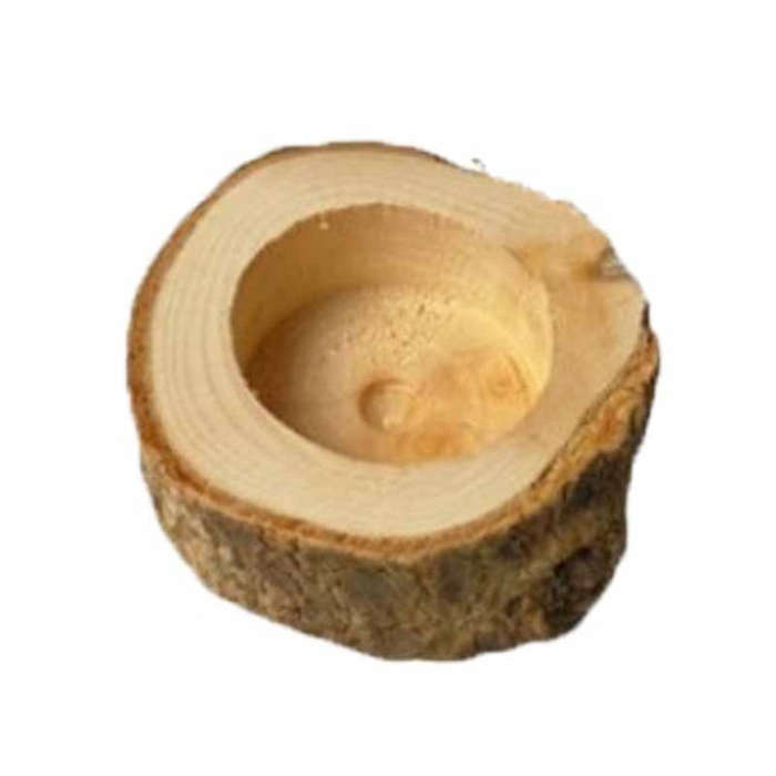 3 PCS Mini Natural Log Round Home Office Garden Decoration Succulent Plant Pot Candle Holder Smal...