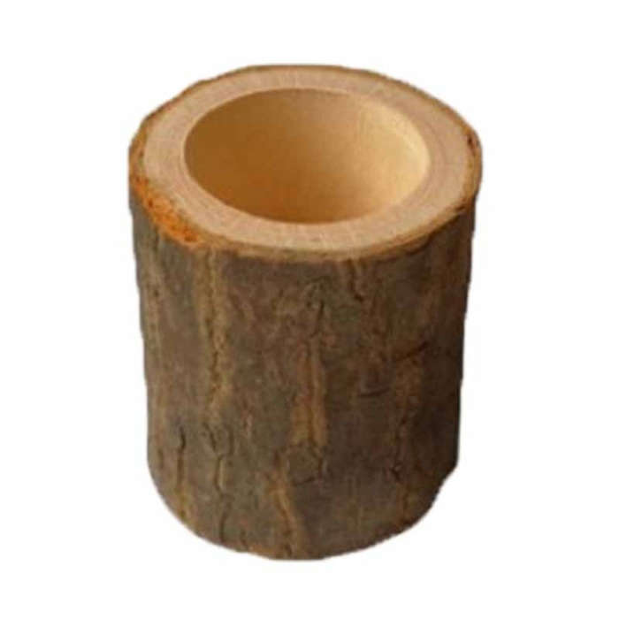 3 PCS Mini Natural Log Round Home Office Garden Decoration Succulent Plant Pot Candle Holder Smal...