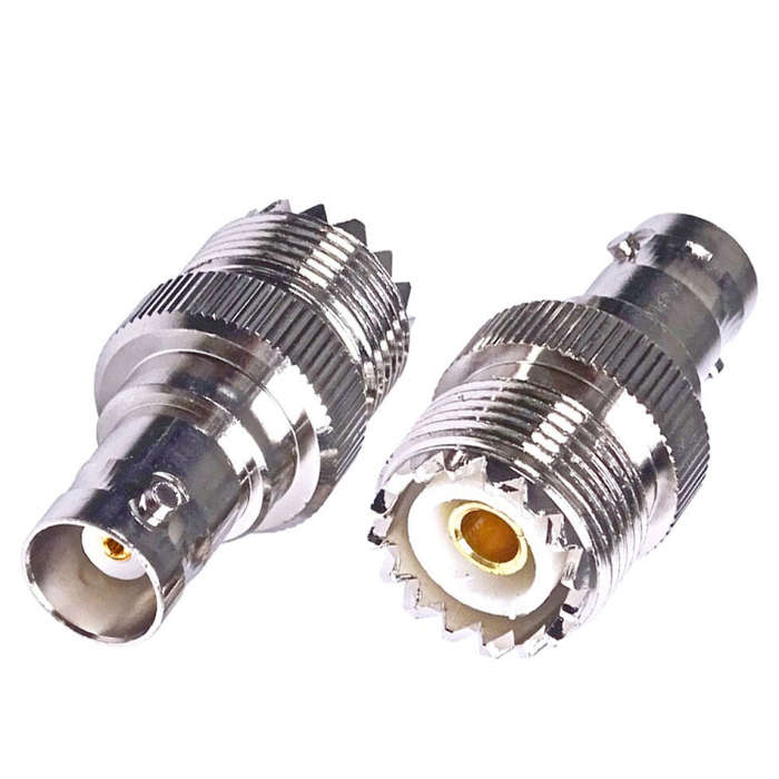 BNC Female Jack To UHF PL-259 Female Straight Type RF Coax Adapter Connector, BNC Female To UHF F...
