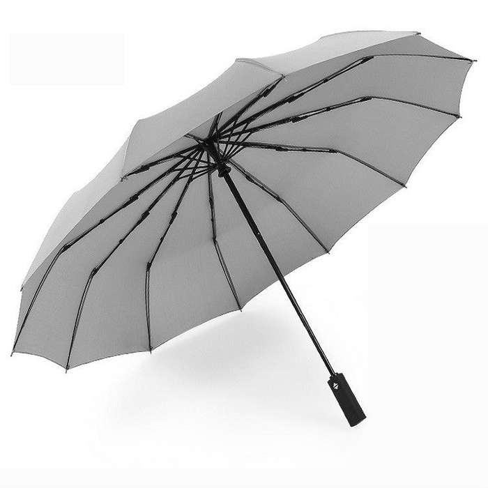 Extra Large Reinforced 12 Bone Automatic Double Folding Rain And Sunny Dual-use Umbrella Personal...