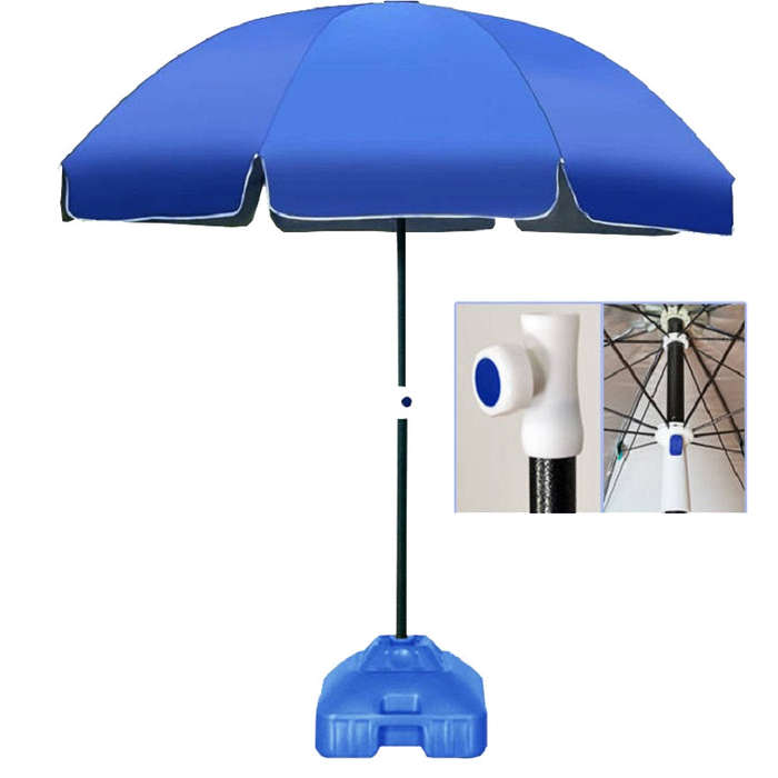 Outdoor Large Double-layer Sun Umbrella Shade And Sun Protection Stalls In The Wild, 1.8m sapphir...
