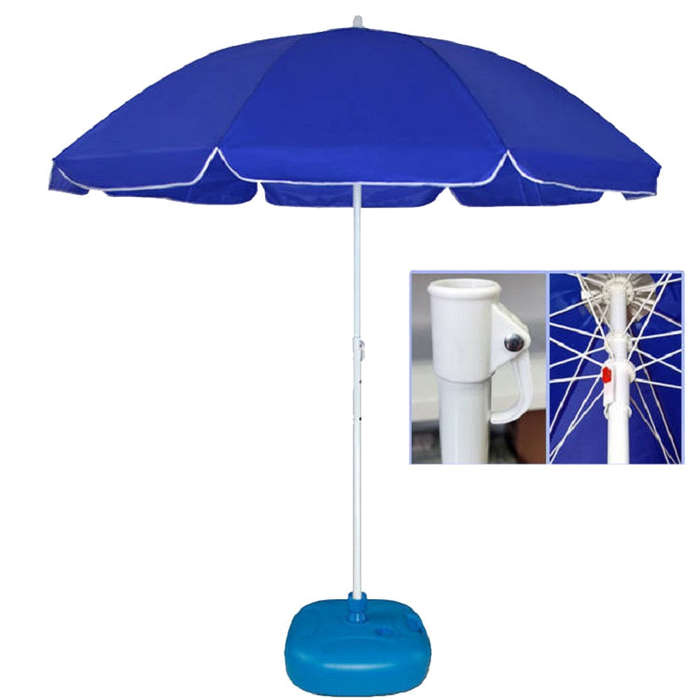 Outdoor Large Double-layer Sun Umbrella Shade And Sun Protection Stalls In The Wild, 1.8m sapphir...