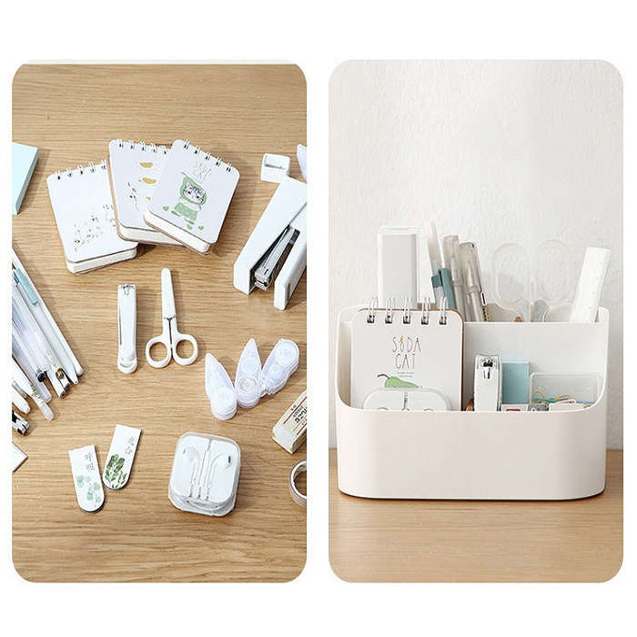 Simple Plastic Multi-storage Storage Box Table Debris Finishing Box Student Dormitory Compartment...