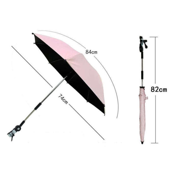 Stroller Universal Stroller Umbrella Sliding Baby Artifact Vinyl Anti-UV Universal Clip Sun And R...