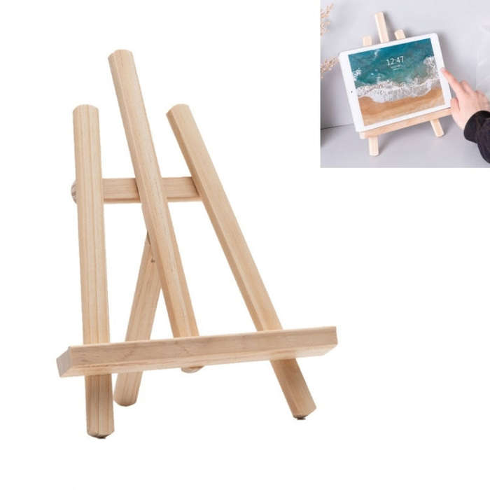 Wooden Desktop Mobile Phone Ipad Stand Flat Folding Mini Easel, Large, Small