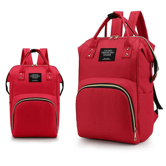 Mummy Bag Large Capacity Multifunctional Backpack Waterproof Baby Bottle Diaper Bag, Red, Green, ...
