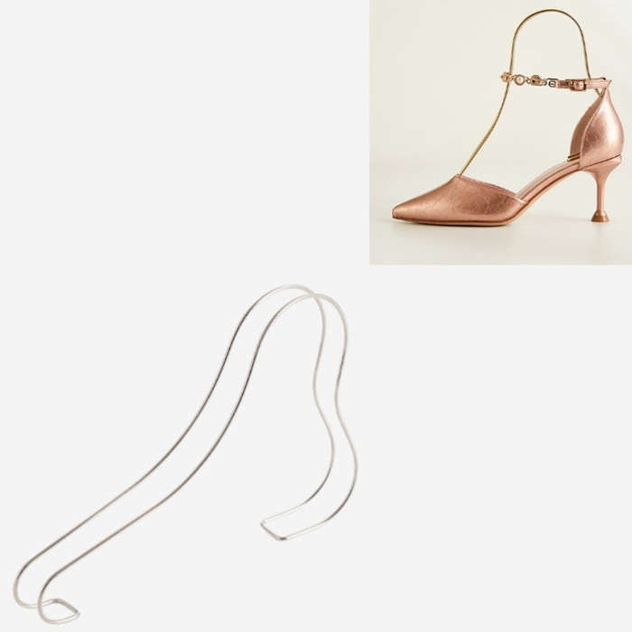 2 PCS Stainless Steel High Heels Display Stand Metal Elastic Shoe Support Shoe Support Bracket, S...