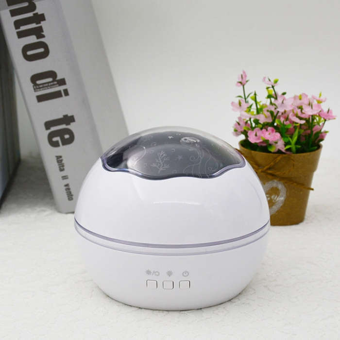 Small Ball USB Rotating Starry Sky Ocean Projector Night Light, Black, White, Blue, Pink