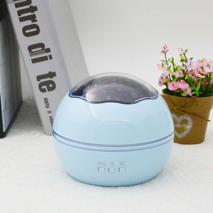 Small Ball USB Rotating Starry Sky Ocean Projector Night Light, Black, White, Blue, Pink