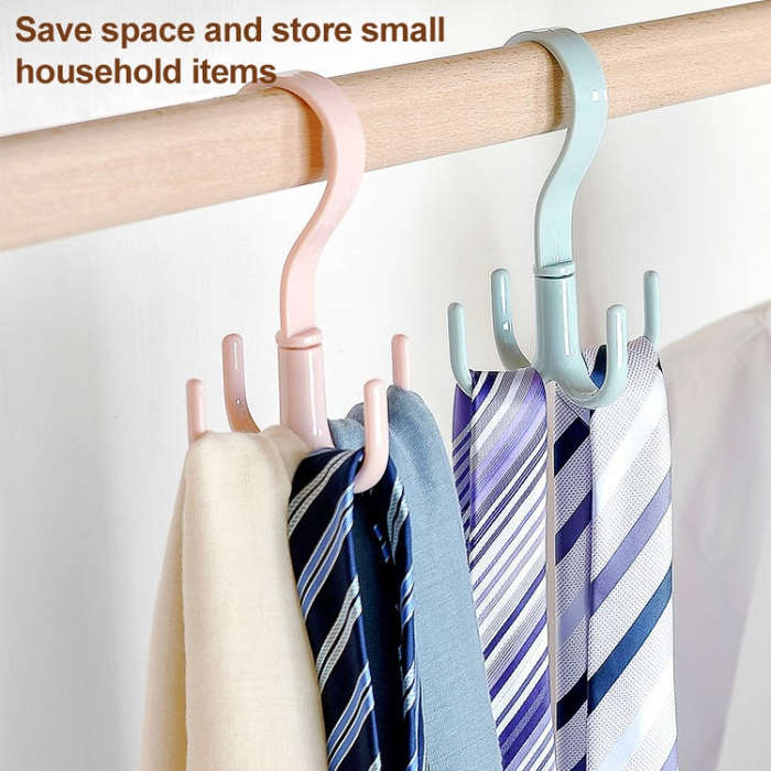 Rotatable Tie Belt Wardrobe Storage Hook, Tie Belt Hook