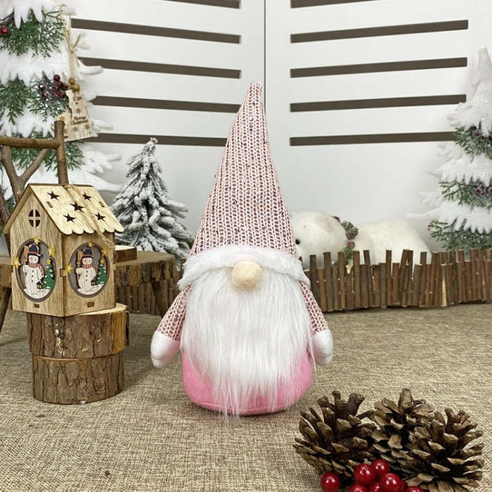 Christmas Decorations Window Decorations for Faceless Elderly Dolls Decorative Dolls, (Grey), (Pi...
