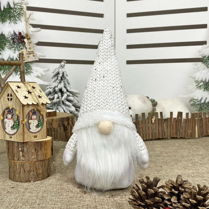 Christmas Decorations Window Decorations for Faceless Elderly Dolls Decorative Dolls, (Grey), (Pi...