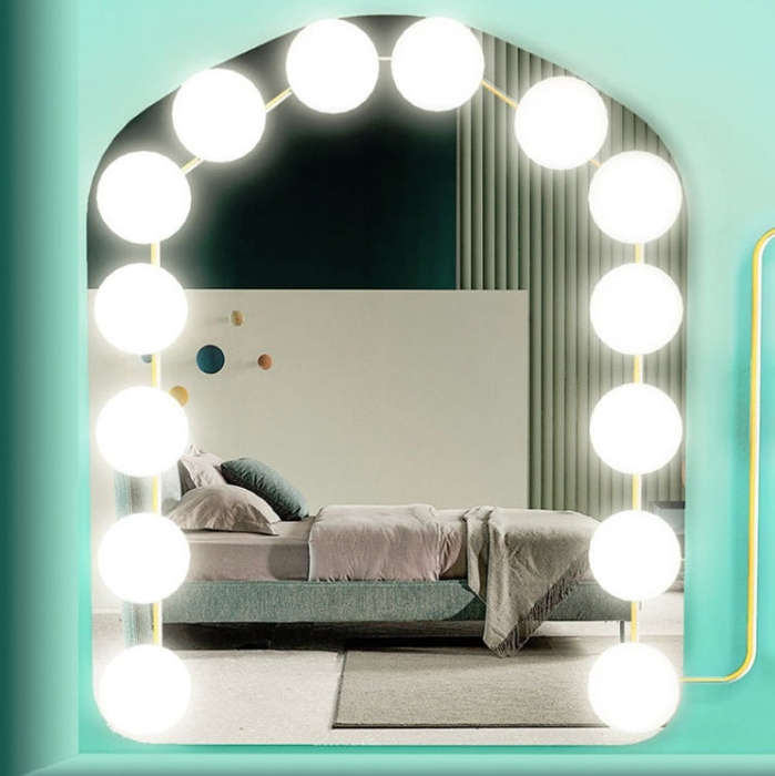 Mirror Front Light Dimmable Makeup Mirror USB Touch Control Light, 2 LEDs, 6  LEDs, 10  LEDs, 14 ...