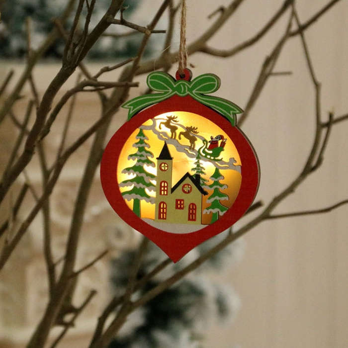 Christmas Decorations Christmas Tree Luminous Pendant, Christmas Tree, Christmas Balls, Car, CarF...
