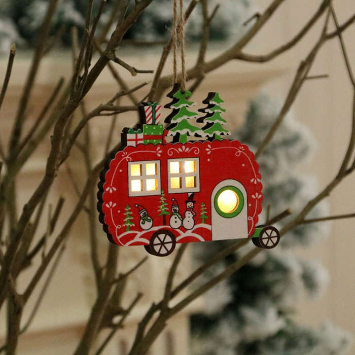 Christmas Decorations Christmas Tree Luminous Pendant, Christmas Tree, Christmas Balls, Car, CarF...