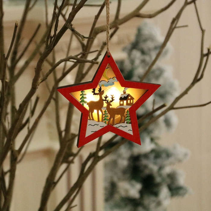 Christmas Decorations Christmas Tree Luminous Pendant, Christmas Tree, Christmas Balls, Car, CarF...