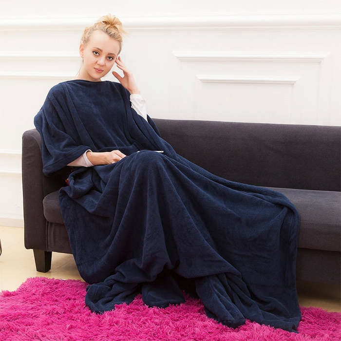 Spring and Autumn Soft and Thick Coral Fleece Blanket TV Blanket, Red, Pink, Navy