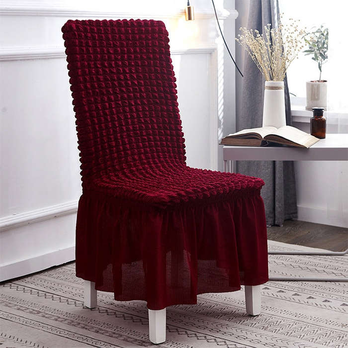 Bubble Skirt Chair Cover Household Elastic Universal One-piece  Seat Stool Cover Fabric Grid Chai...