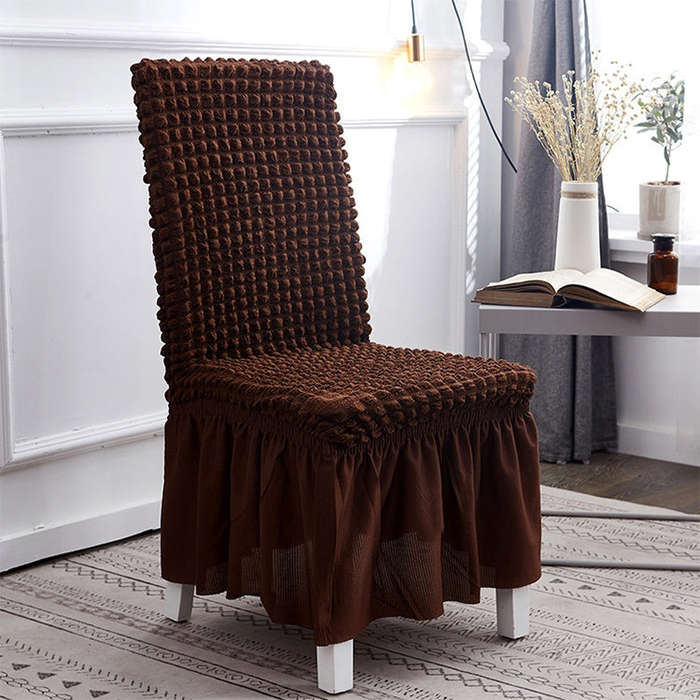 Bubble Skirt Chair Cover Household Elastic Universal One-piece  Seat Stool Cover Fabric Grid Chai...