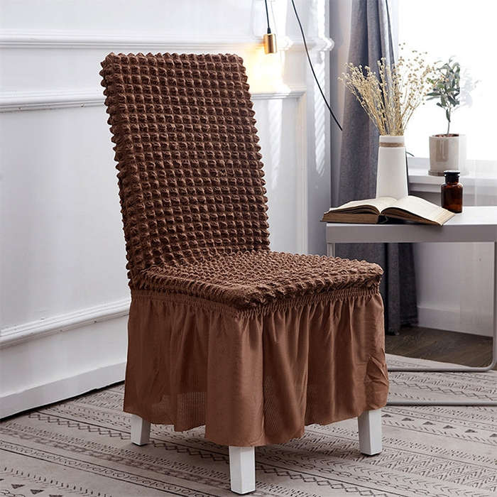 Bubble Skirt Chair Cover Household Elastic Universal One-piece  Seat Stool Cover Fabric Grid Chai...