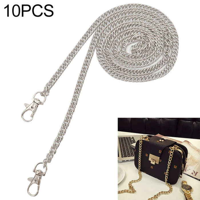 10 PCS Metal Chain Shoulder Bags Handbag Buckle Handle DIY Double Woven Iron Chain Belt, 40cm, 60cm