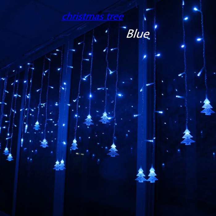 3.5M 96 Leds Curtain Christmas Tree Icicle String Lights Fairy Lights Christmas New Year Lights W...