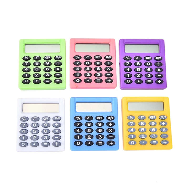 Pocket Cartoon Mini Calculator Candy Colors Handheld Coin Batteries Calculation Tool, Pocket Mini...