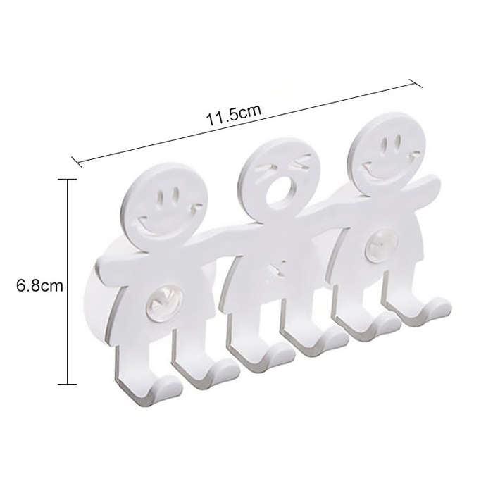 5 PCS Cute Smiley Suction Cup Hanging Toothbrush Holder Plastic Small Person Teeth Holder, Cute S...